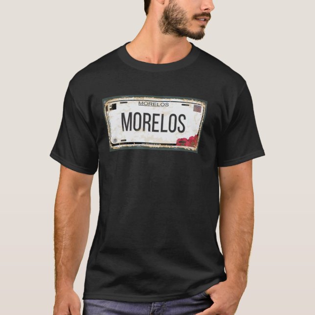 T-shirt Plaque d'immatriculation de l'État de Morelos au M (Devant)