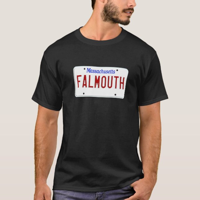 T-shirt Plaque d'immatriculation Falmouth Cape Cod Boston  (Devant)