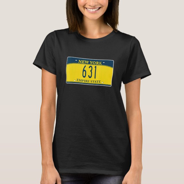 T-shirt Plaque d'immatriculation Long Island NY New York 6 (Devant)