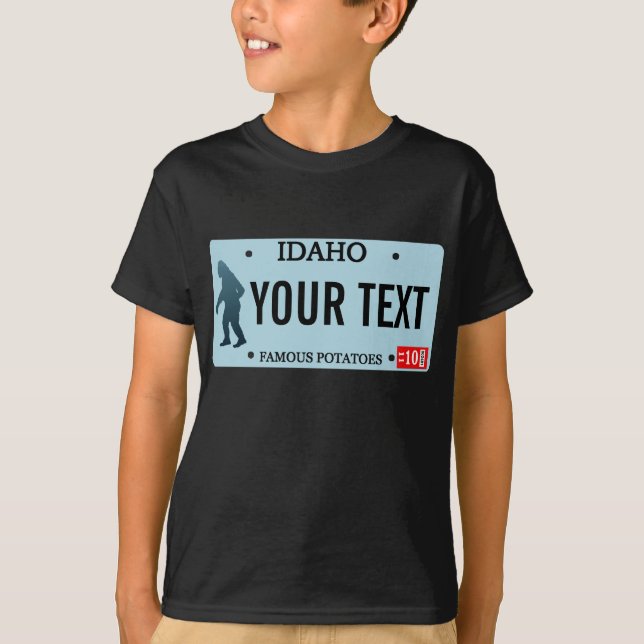 T-shirt Plaque d'immatriculation Sasquatch de l'Idaho (Devant)