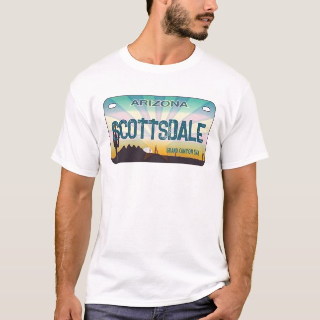 T-shirt Plaque d'immatriculation Scottsdale Arizona drapea (Devant)