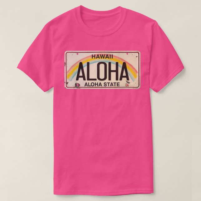T-shirt Plaque d'immatriculation vintage Hawaii Aloha (Design devant)