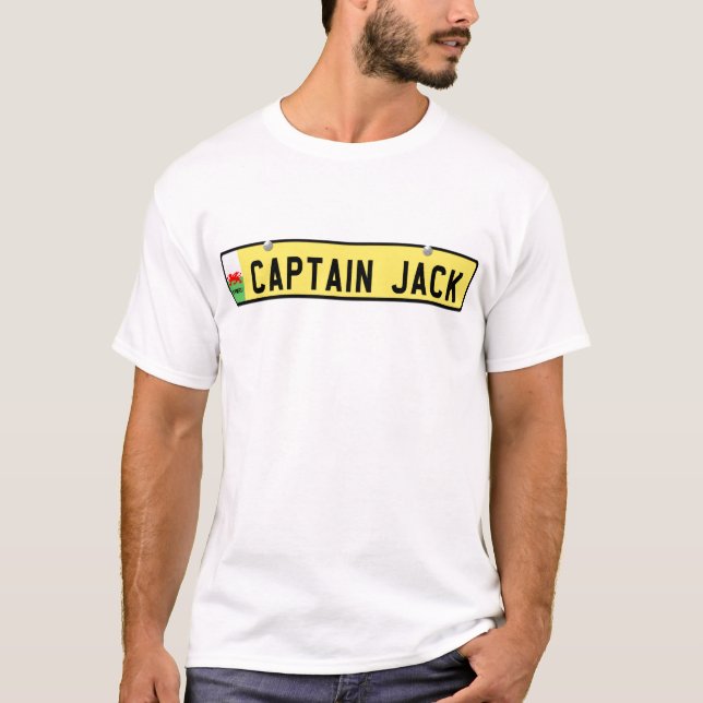 T-shirt Plaque minéralogique de capitaine Jack - de (Devant)