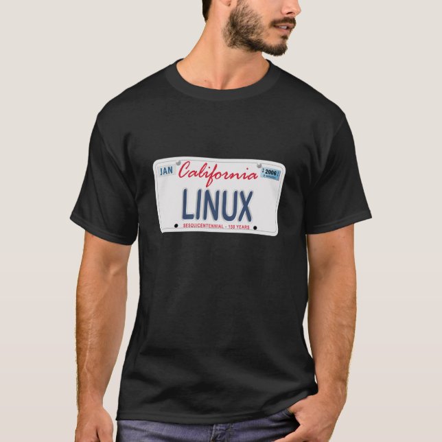 T-shirt Plaque minéralogique de Linux (Devant)