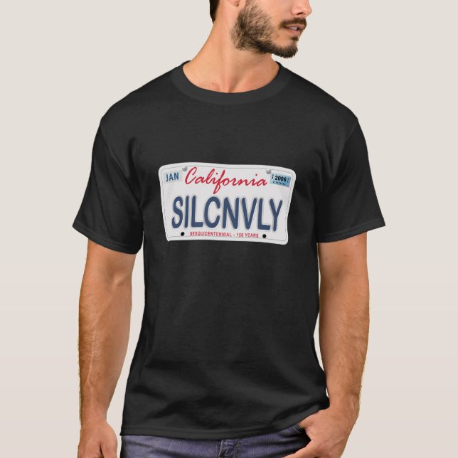 T-shirt Plaque minéralogique de Silicon Valley (Devant)