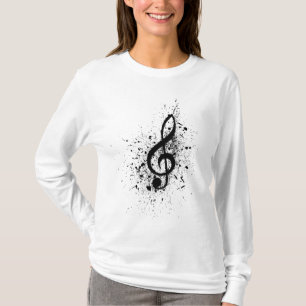 T-shirt Plaque musicale de musique de page motif de notes