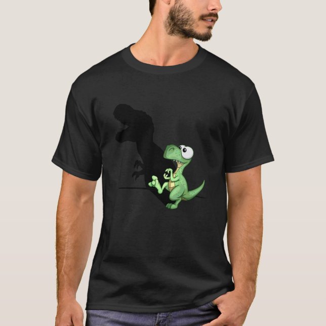 T-shirt Plaque silhouette dinosaure marionnette mignonne T (Devant)