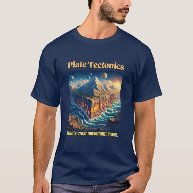 T-shirt Plaque Tectonique Marine Tee bleu (Devant)
