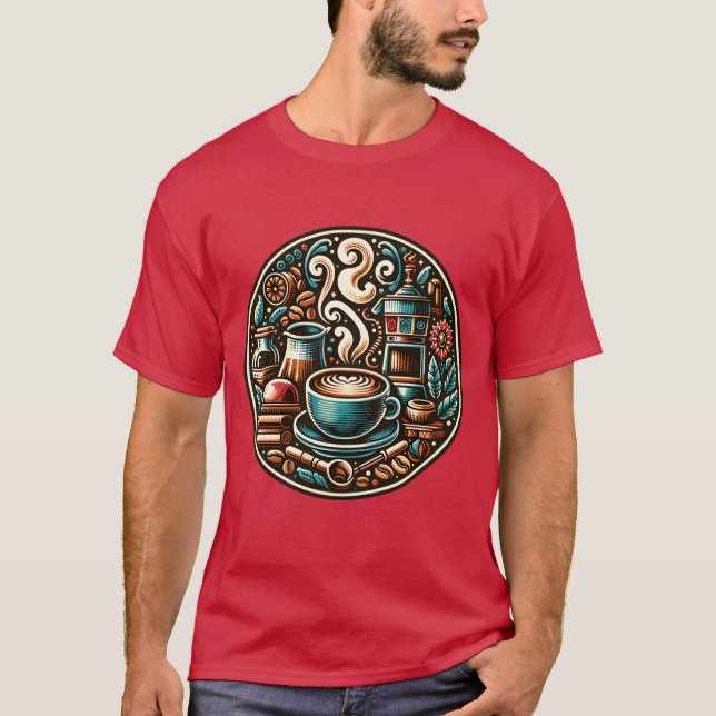 T-shirt Plaque vintage Café (Devant)
