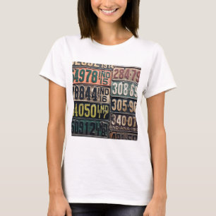 T-shirt Plaques de licence vintages