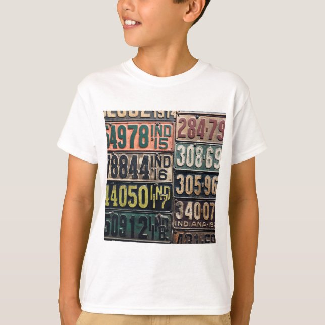 T-shirt Plaques de licence vintages (Devant)