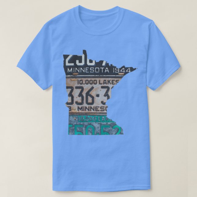 T-shirt Plaques de licence Vintages du Minnesota (Design devant)