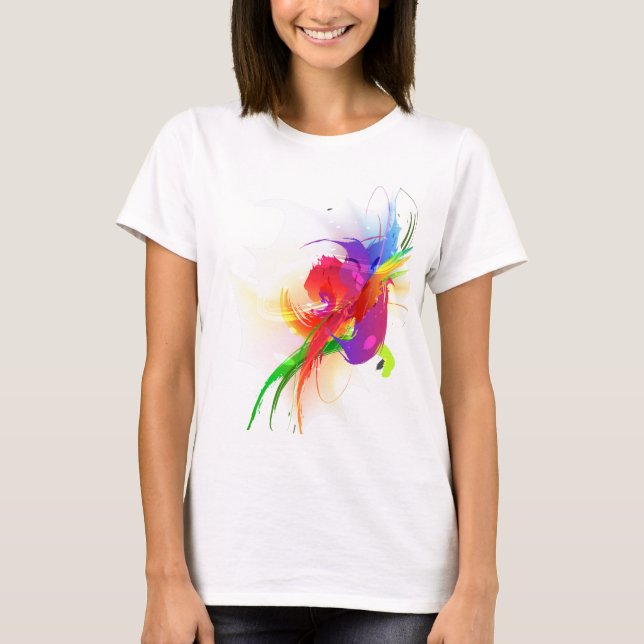 T-shirt Plaques de peinture Abstraites Rainbow Lorikeet (Devant)