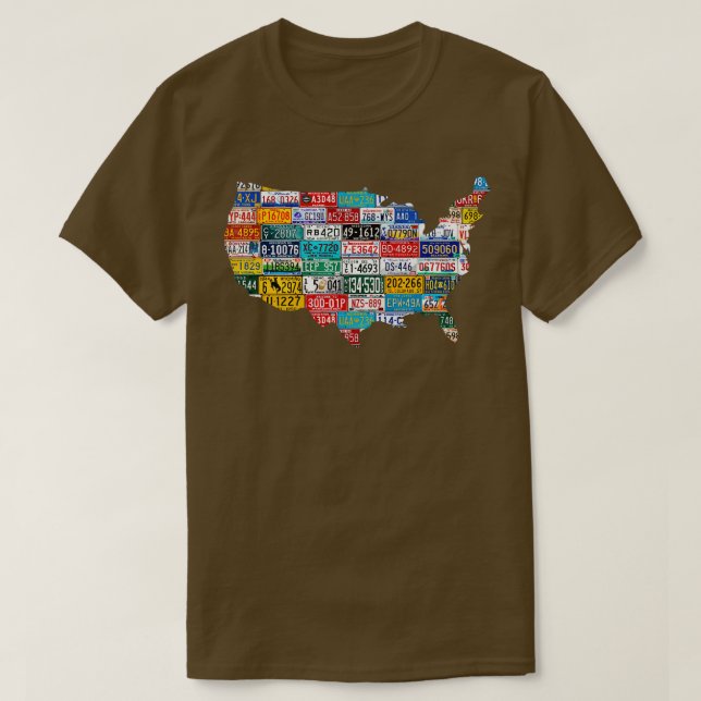 T-shirt Plaques d'État USA (Design devant)