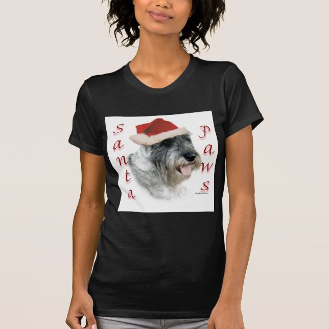 T-shirt Plaques Père Noël Schnauzer Standard (Devant)