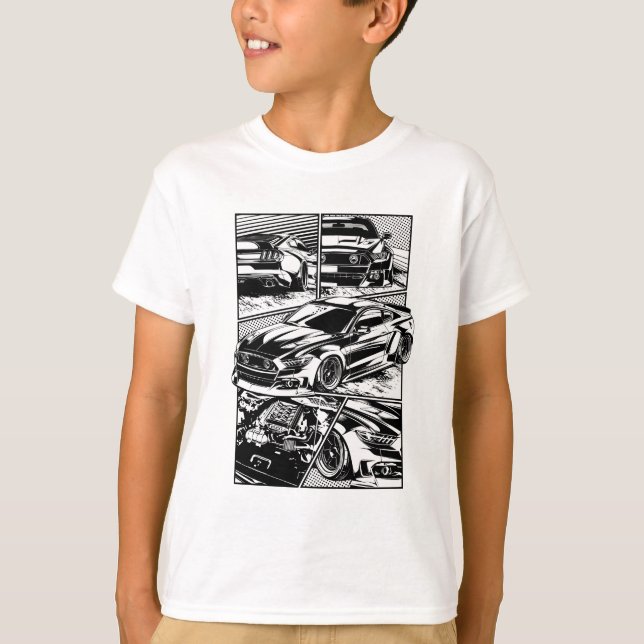 T-SHIRT PLAT DE MUSCLE NOIR ET BLANC (Devant)