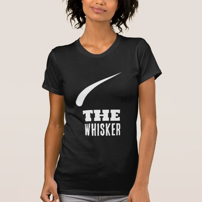 T-Shirt plat noir avec moustache claire (Devant)