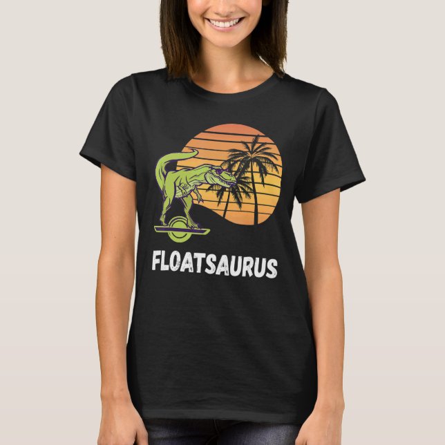 T-shirt Plat Rex Dino Retro Sunset Electric Skateboard On (Devant)