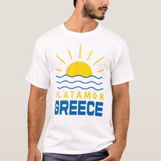 T-shirt Platamon Grèce Soleil et Mer Blanc