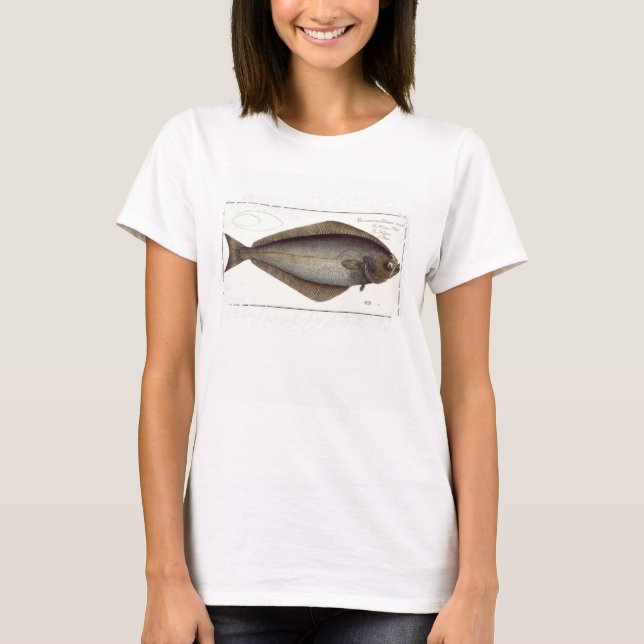 T-shirt Plate de flétan (Pleuronectes Hippoglossus) XLVII  (Devant)