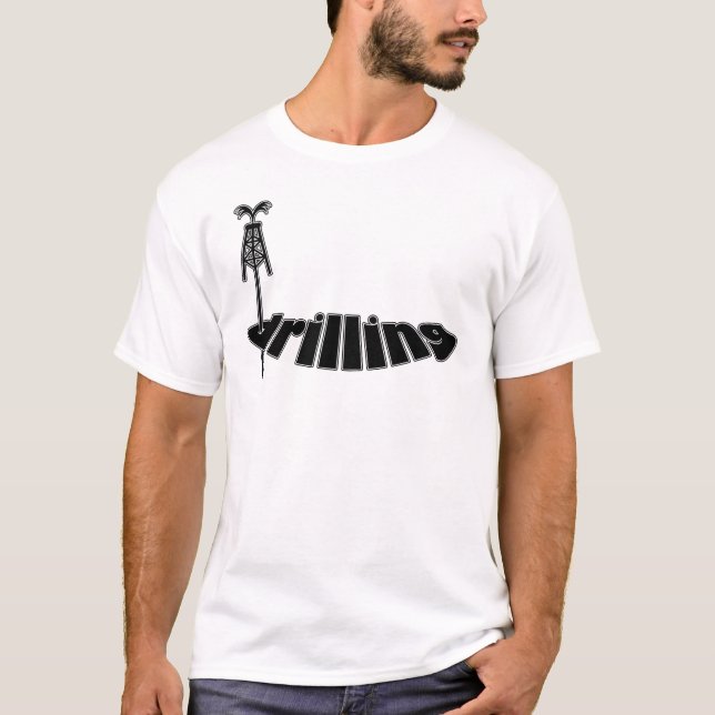 T-shirt Plate-forme de forage, plate-forme pétrolière (Devant)