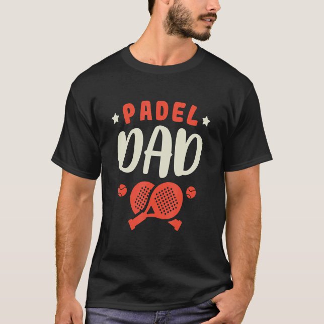 T-shirt Plate-forme Mens Padel Tennis Paddleball Papa Pade (Devant)