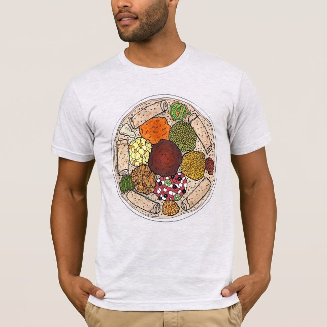 T-shirt Plateau alimentaire éthiopien de Cuisine Injera Wa (Devant)