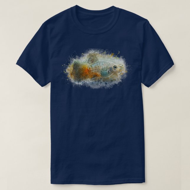 T-shirt Plateau bleu Xiphophorus maculatus (Design devant)