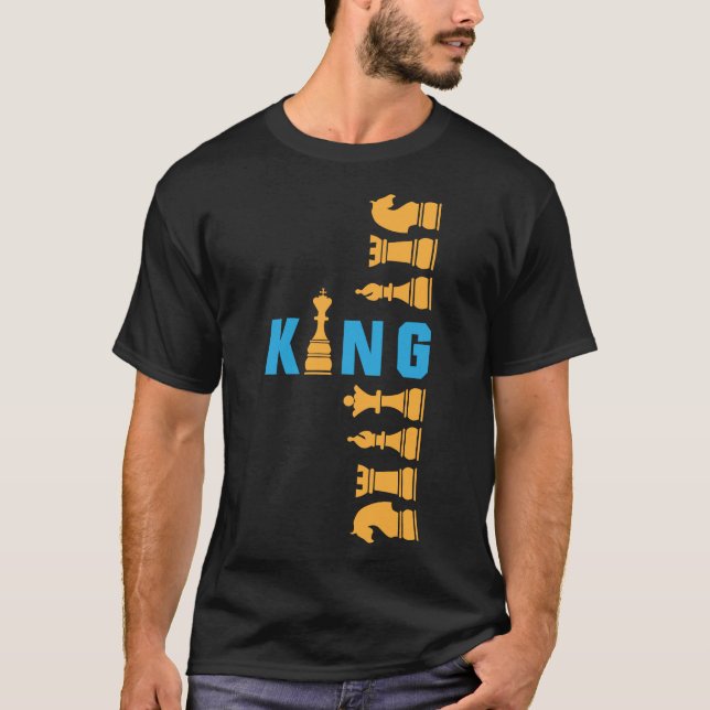 T-shirt Plateau de Jeu d'Échecs Roi – Conception de Pouvoi (Devant)