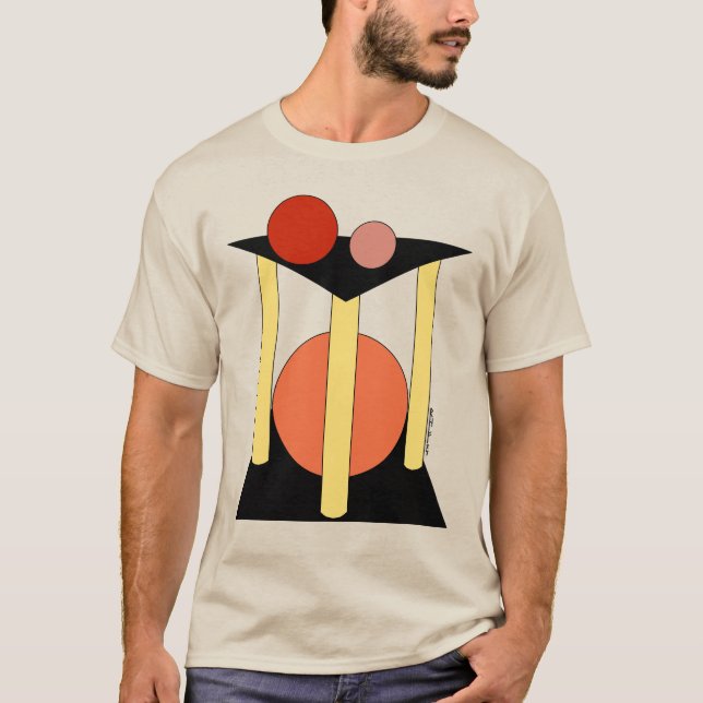 T-shirt Plates-formes, piliers et cercles Abstraits (Devant)