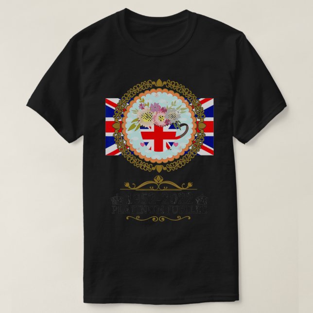 T-shirt Platinum Jubilee 2022 Union For Kids Jubilee Teacu (Design devant)