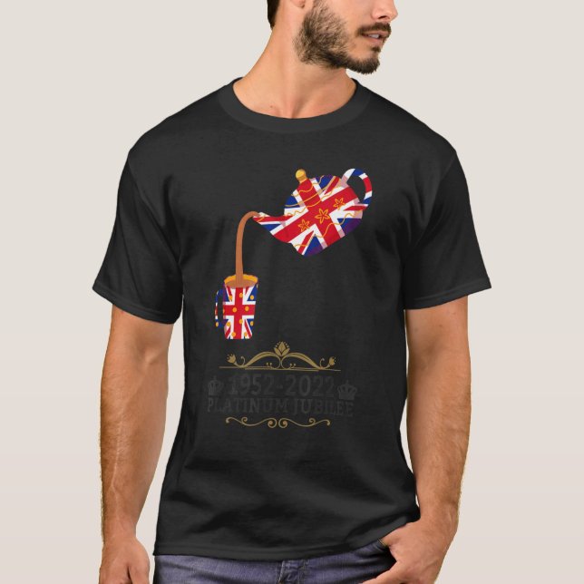 T-shirt Platinum Jubilee 2022 Union Jack For Kids & Jubile (Devant)