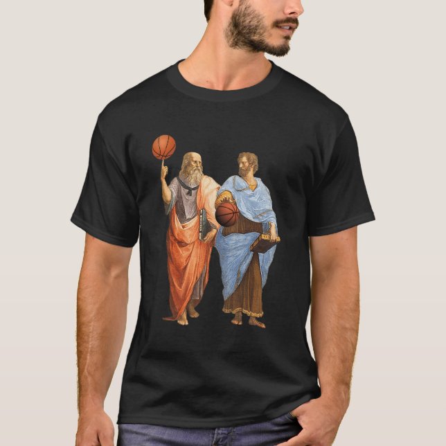 T-shirt Platon Aristote Match de basket-ball - Philosophe  (Devant)