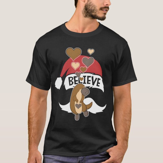 T-shirt Platypus Cute Avec Coeurs I Love Platypuses (Devant)