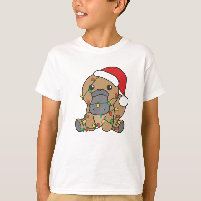 T-shirt Platypus Noël Animaux d'hiver Vacances Platypus (Devant)