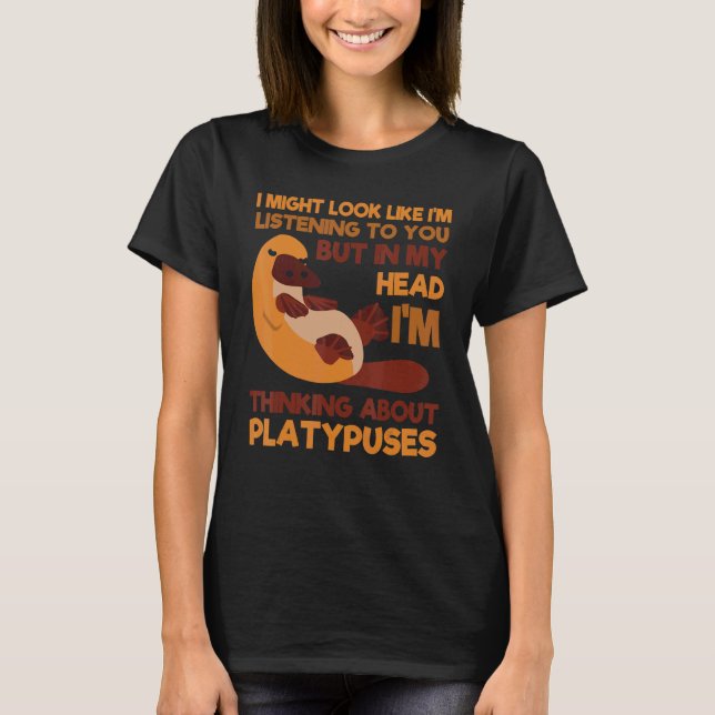 T-shirt Platypus Thinking About Duck-Billed Zoologist Vete (Devant)