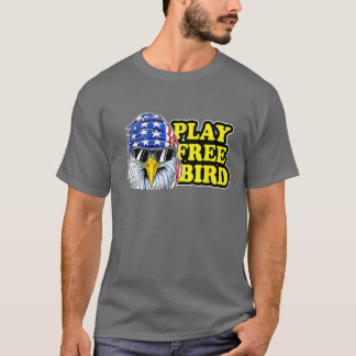 T-shirt Play Free Bird Eagle American Flag Patriotic 4th O
