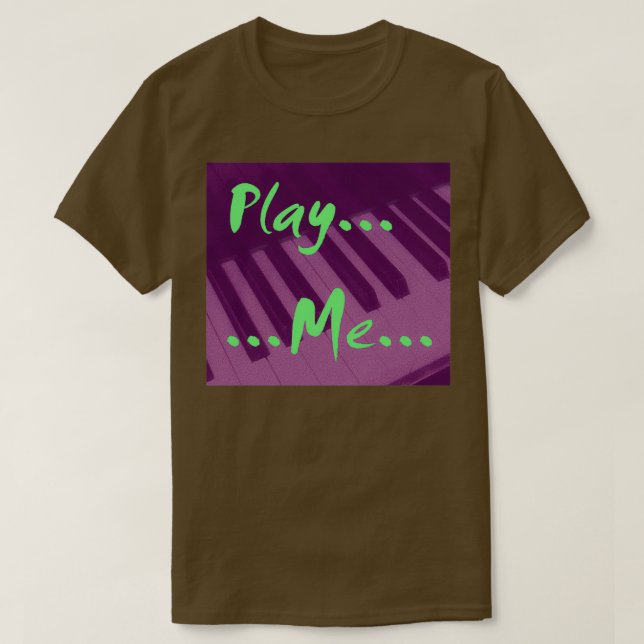 T-shirt Play Me Diffused Piano Keyboard Image Lavender Tin (Design devant)