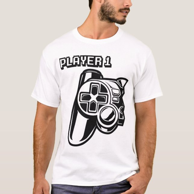 T-shirt Player 1 Player 2 Gamer Couple (Devant)