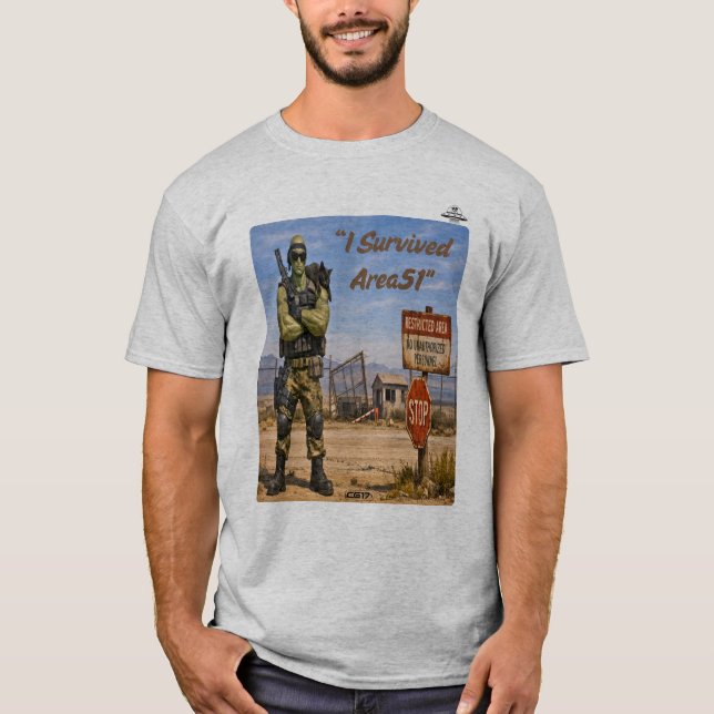 T-shirt Playera Area51 -I survived Area51 (Devant)