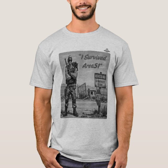T-shirt Playera Area51 -I survived Area51 (Devant)