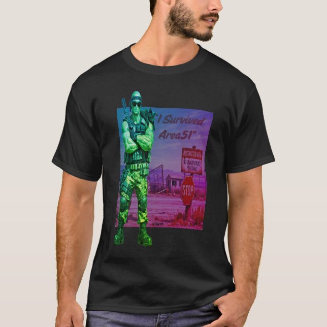 T-shirt Playera Area51 -I survived Area51 (Devant)