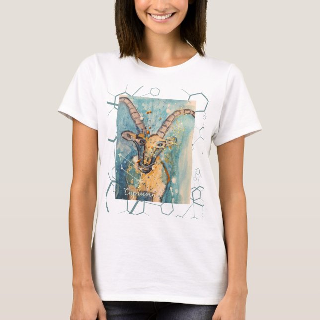 T-shirt playera con dibujo original zodiaco capricorn (Devant)