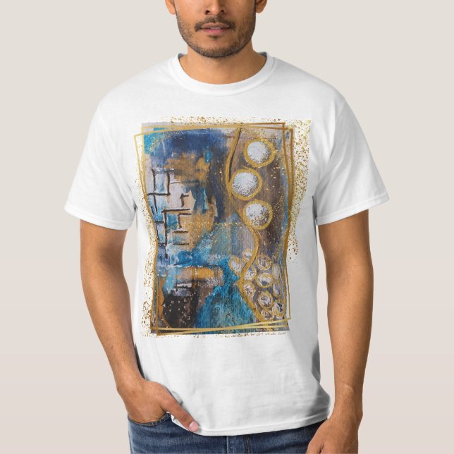 T-shirt playera con diseño de pintura original abstracta (Devant)