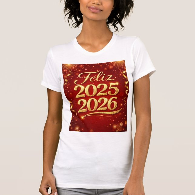 T-shirt Playera con Diseño “Feliz 2025–2026” | Estilo Casu (Devant)