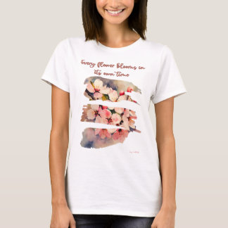 T-shirt playera con flores , diseño floral, flores pastel