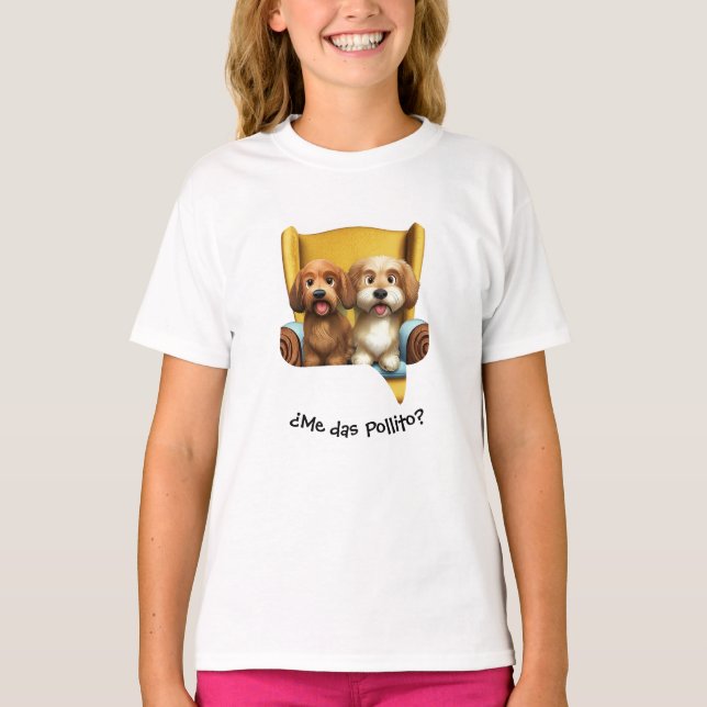 T-shirt Playera Infantil para Niña “Amiguitos Peludos” (Devant)