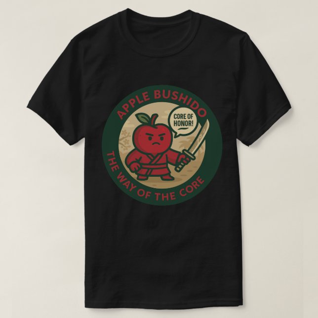 T-shirt Playful Apple Samurai Discipline  (Design devant)