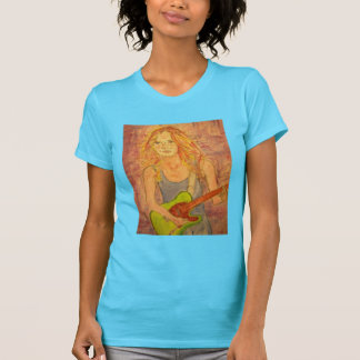 T-shirt playin folklorique de fille de roche électrique