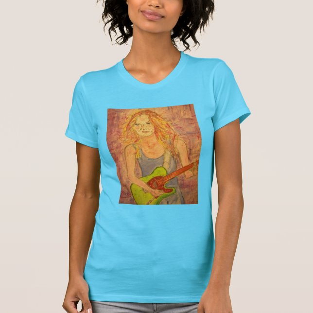 T-shirt playin folklorique de fille de roche électrique (Devant)